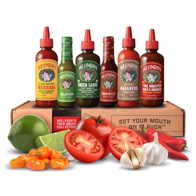 Melindas Taco Sauce Collection - 6 Pack (54 Oz) -Taco Hot Sauce Variety Pack for Taco Night with Jalapeo Hot Sauce, Mexicana, Chipotle &amp; More - Gluten Free, Vegan, Keto