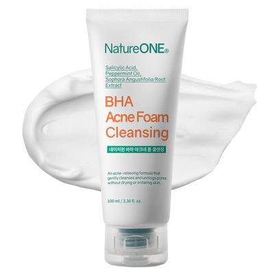 NATUREONE BHA Acne Foam Cleansing, Acne Face Wash, Salicylic Acid for Acne Prone Skin, Exfoliator, Sebum, Blackhead Remover and Dead Cells, Foaming Pore Cleanser, Korean Skincare, 100ml, 3.38 fl.oz.