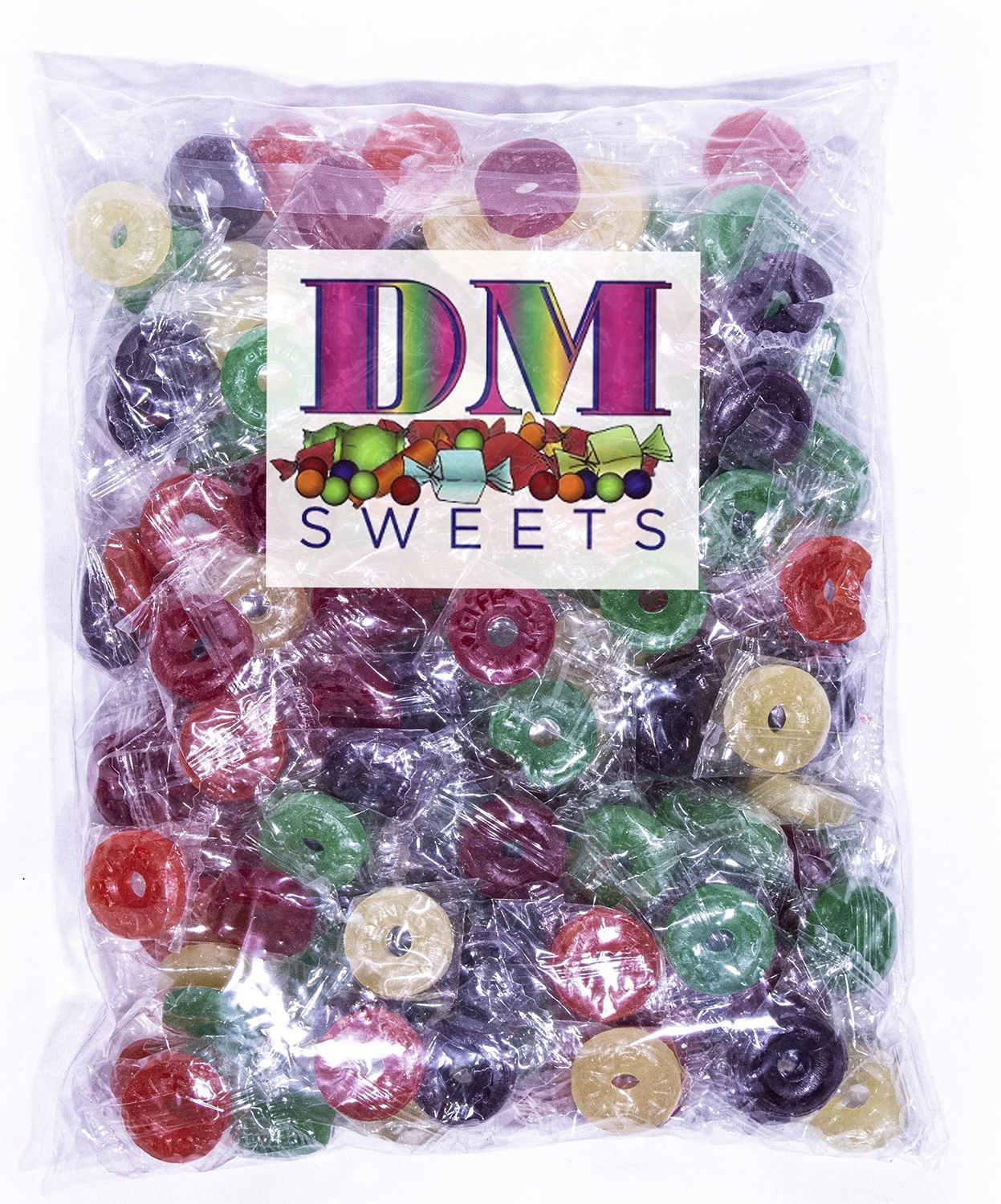 5 Flavor Hard Candies - 2 lbs of Assorted Cherry Pineapple Watermelon Orange Raspberry Bulk Wrapped Candy