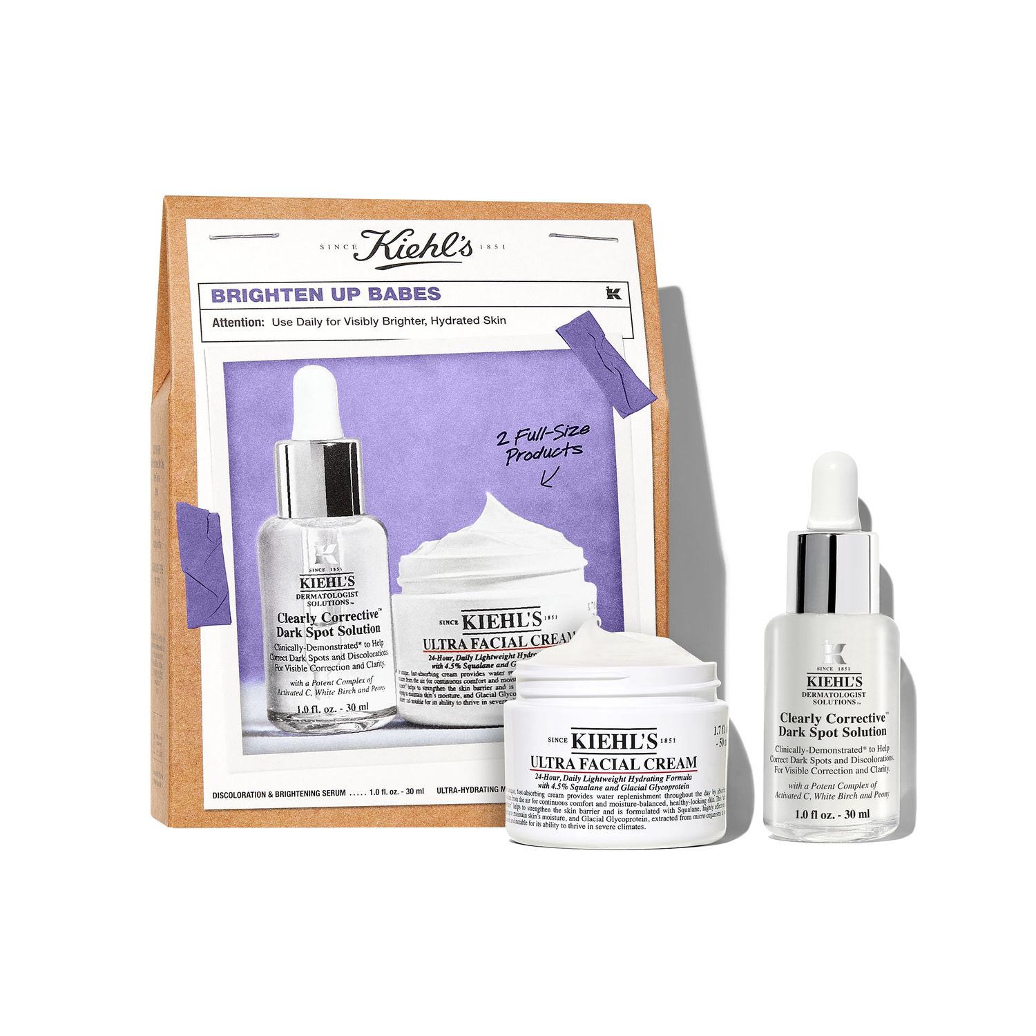 Kiehl&#39;s Brightening Skincare Set - 104 Value Routine Including Dark-Spot Fading Serum And Best-Selling Moisturizer - Brighten &amp; Hydrate Skin