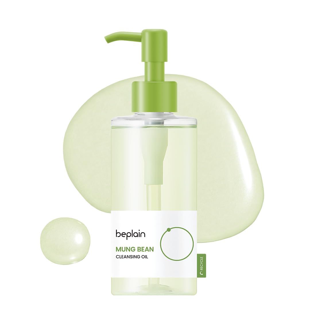 beplain Mung Bean Cleansing Oil(6.76fl.oz/200ml) Fragrance-Free Non-Comedogenic Tested Makeup Blackhead Remover &amp; Deep Pore Cleanser Suitable for Sensitive Skin Double Cleansing Korean Skincare