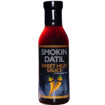Smokin Datil Sweet Heat Hot Sauce - Datil Pepper Sauce -14 oz. of Award Winning Gourmet Hot Sauce with a Sweet, Spicy Datil Pepper Heat.