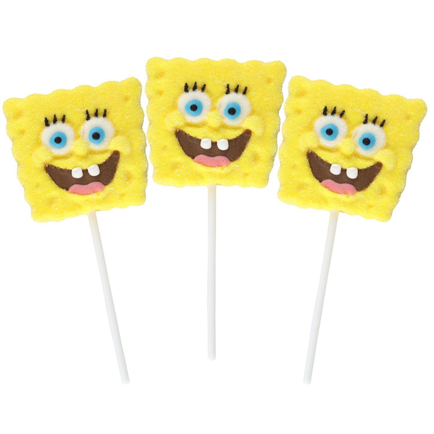 Jumbo SpongeBob SquarePants Marshmallow Pops, Individually Wrapped Lollipops, Easter Basket Stuffer Gifts, 0.88 Ounces (Pack of 3)