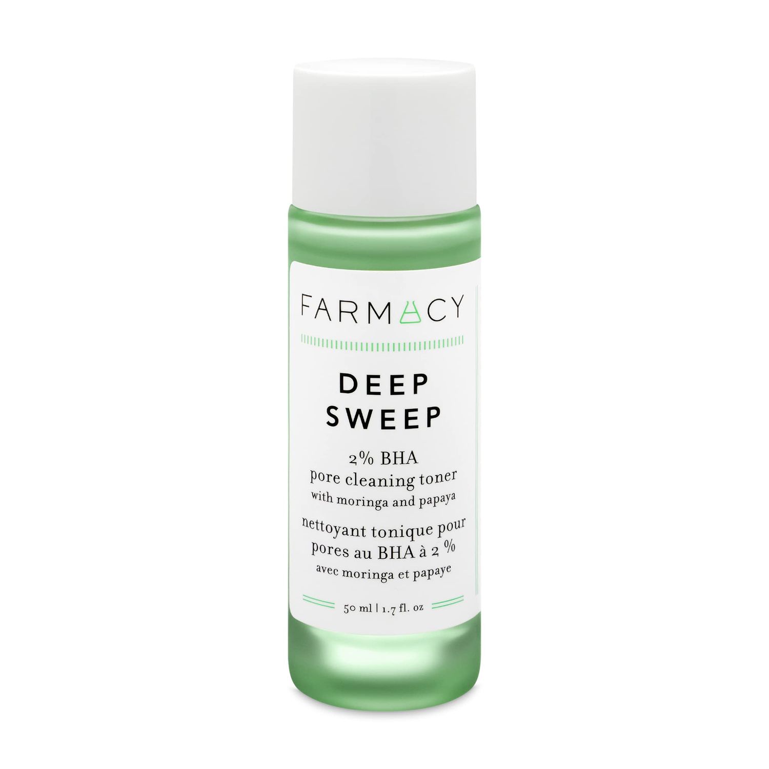 Farmacy 2% Salicylic Acid Toner for Face - Deep Sweep Gentle BHA Exfoliant for Oily Skin - Refines Texture with Papaya Enzymes &amp; Moringa Water for a Healthy-Looking Complexion (50ml)