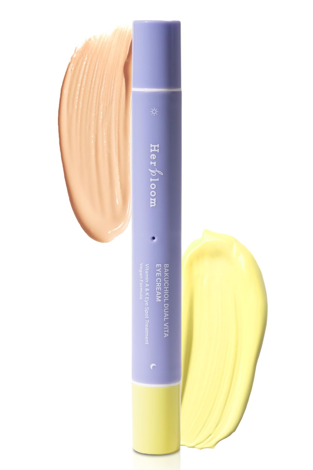HERBLOOM Retinal Night Care Eye Cream Bakuchiol Dual Vita with Tinted Day Concealer Korean EyeCream for Dark Circles Fine Lines 0.54 Fl Oz