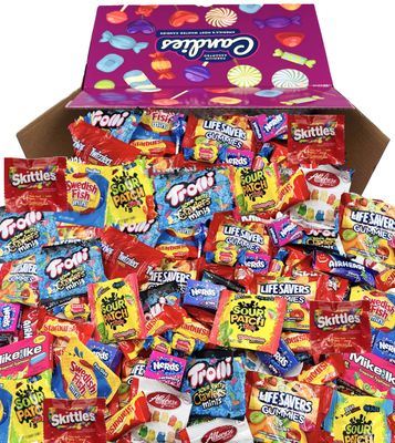 HUGE Assorted Candy PARTY MIX BOX 6.50 LBS/104 OZ Over 255 Individually Wrapped Candies of All Time America&#39;s Most (104)