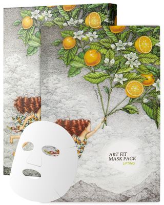 FIT YOUR SKIN Art Fit Moisture Lifting Mask Sheet - Korean Panthenol &amp; Cica Elasiticity Facial Mask for Dry Skin - Bouncy &amp; Glow Skin - Aroma Theraphy Skincare - 5 sheets