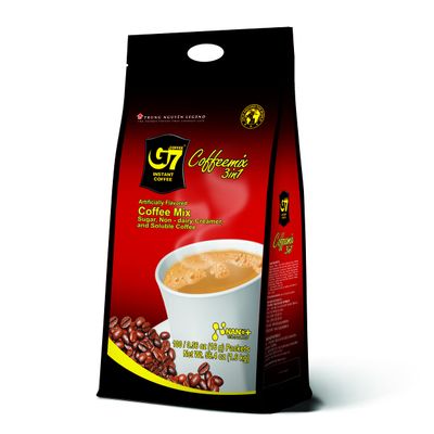 Trung Nguyen G7 Instant Coffee - 3-in-1 with NANO Technology, Roasted Ground Blend, Non-dairy Creamer &amp; Sugar (100 Sticks)