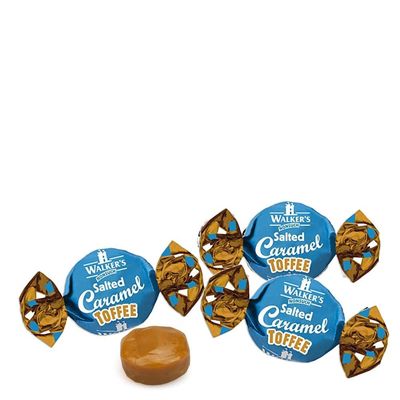 Walkers' Nonsuch Salted Caramel Toffees Jar Traditional British Candy with Butter &amp; Whole Milk Sweet &amp; Salty Treat Individually Twist Wrapped Delicious Chewy Toffee 44.09 Oz/1.25kg