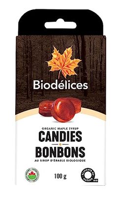 Biodlices Canadian 100% Pure Maple Syrup Candies 100g - Pure Maple Delight from Quebec, Canada