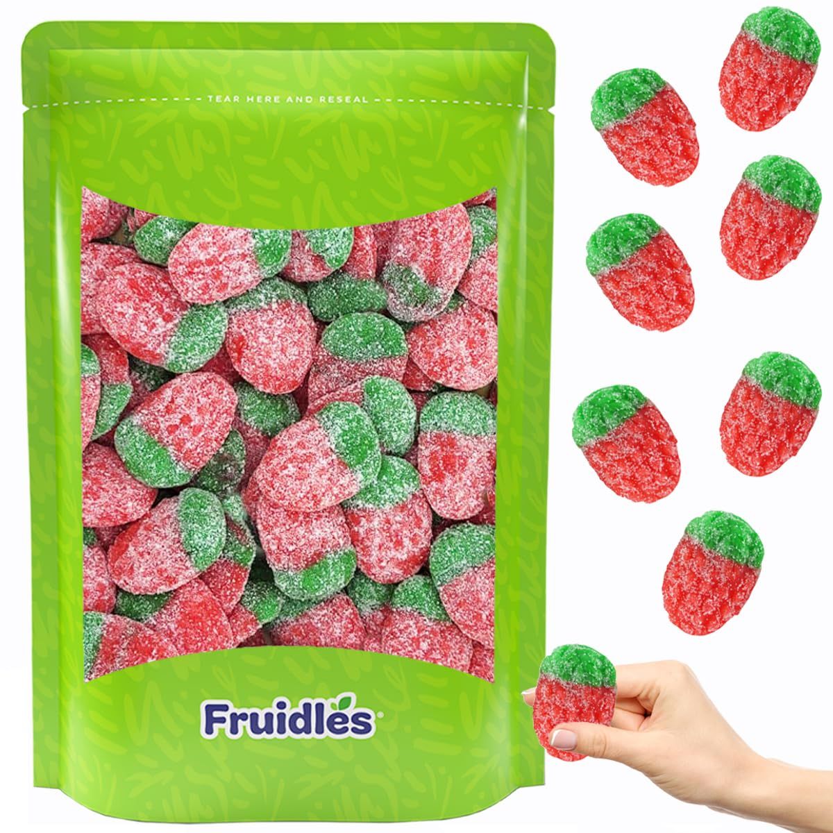 Fruidles Sour Wild Strawberry Gummy Candy, Soft Chewy Gummy Candy, Fat-Free (Half-Pound)