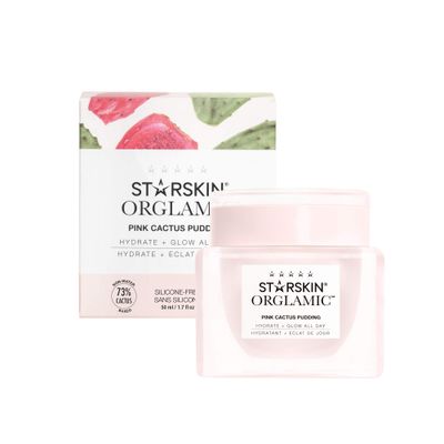 STARSKIN Orglamic Pink Cactus Pudding, All in One Cream, Korean Skincare with Prickly Pear Cactus Seed Oil, 99.3% Natural, 50 ml