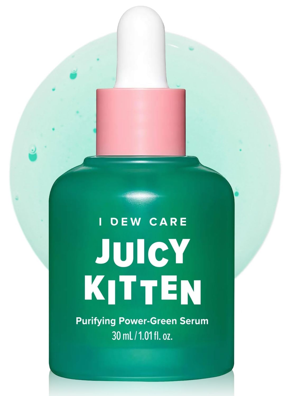 I DEW CARE Korean Heartleaf Serum for blemish prone skin- Juicy Kitten Green Juice for Face, Glass Skin with Niacinamide, Kale, Moringa Seed, Willow Bark Extract, Mother&#39;s Day, 1.01 FL Oz
