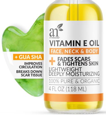 ArtNaturals Face &amp; Body Vitamin E Bio Oil 4.0oz Gua Sha Facial Tools Set - Organic Moisturizer Skincare for Scars, Stretch Mark, Cellulite &amp; Nails - Great Massage oil for Massaging Joint &amp; Muscle