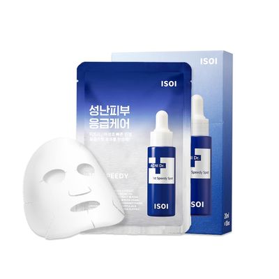 ISOI ACNI Dr. 1st Speedy Mask 10EA, Hypoallergenic &amp; Moisturizing Mask for Sensitive Skin, Quick Calming Acne Care, Korean Skin Care