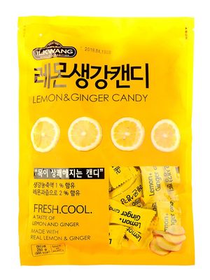 GINGER Candy Hard Drops Tummy Drops Chimes Natural Chews Chewy Candy Nausea Relief Preggie Pops250 grams (8.8 oz) Product of KoreaIndividually Wrapped (Lemon Ginger)