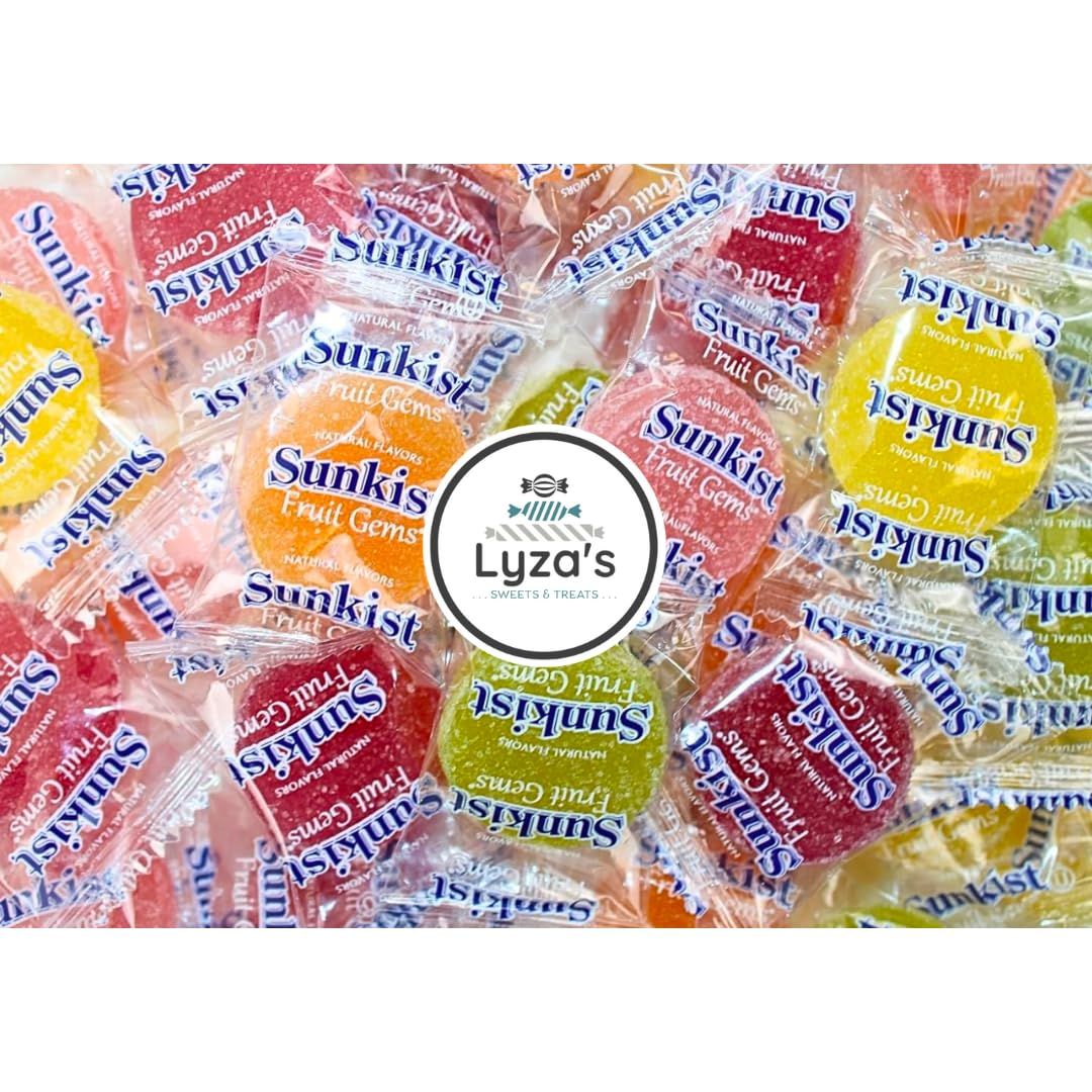 Sunkist Fruit Gems - Individually Wrapped Fruit Jellies Gift - Bulk Bags by Lyza&#39;s Sweets &amp; Treats (One Pound)