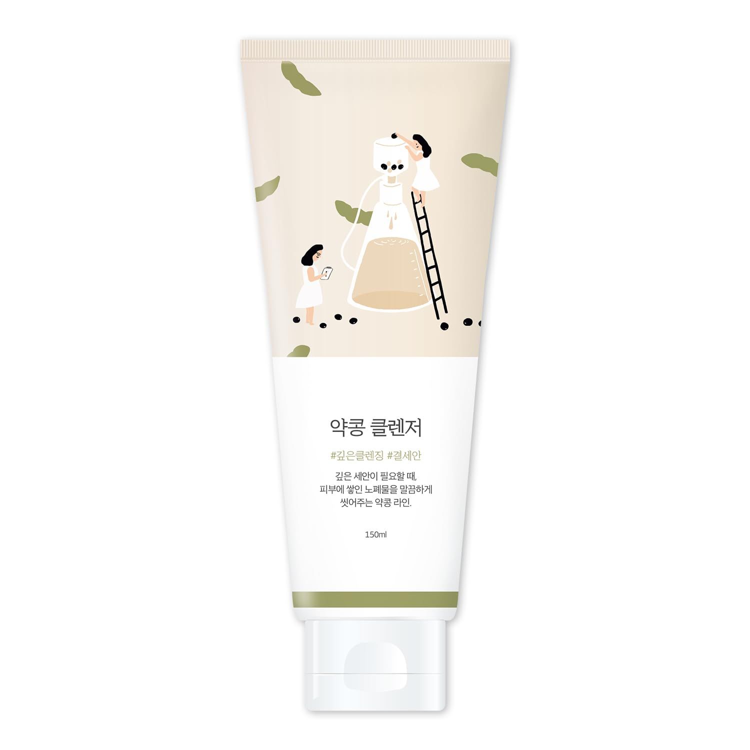 ROUND LAB Soybean Nourishing Cleanser Scrub foam cleanser, Gentle exfoliation, Remove blackheads and excess sebum, a potent plant-derived ingredient (5.07fl.oz)