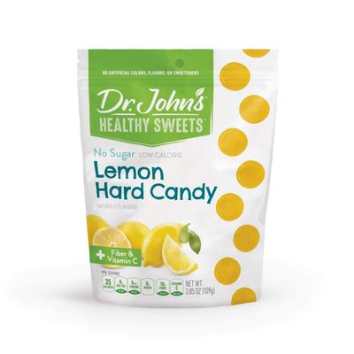 Dr. Johns Sugar Free Candy, Healthy Hard Candy with Zero Sugar, Low Calorie Snacks, Keto Friendly, Vegan, Gluten Free, Lemon Flavor, 24 Count, 3.85 OZ