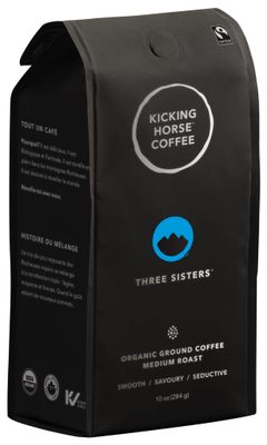 Three Sisters, Kicking Horse Coffee, Medium Roast, Ground, 10 oz - Certified Organic, Fairtrade, Kosher Coffee