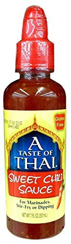 A Taste of Thai Sweet Red Chili Sauce - 7oz Bottle Pack of 6 Great as Condiment Use to Flavor Marinades Dips Sauces &amp; More Perfect for Cooking Grilling Stir-fry No Preservatives