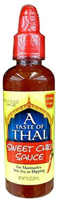 A Taste of Thai Sweet Red Chili Sauce - 7oz Bottle Pack of 6 Great as Condiment Use to Flavor Marinades Dips Sauces &amp; More Perfect for Cooking Grilling Stir-fry No Preservatives