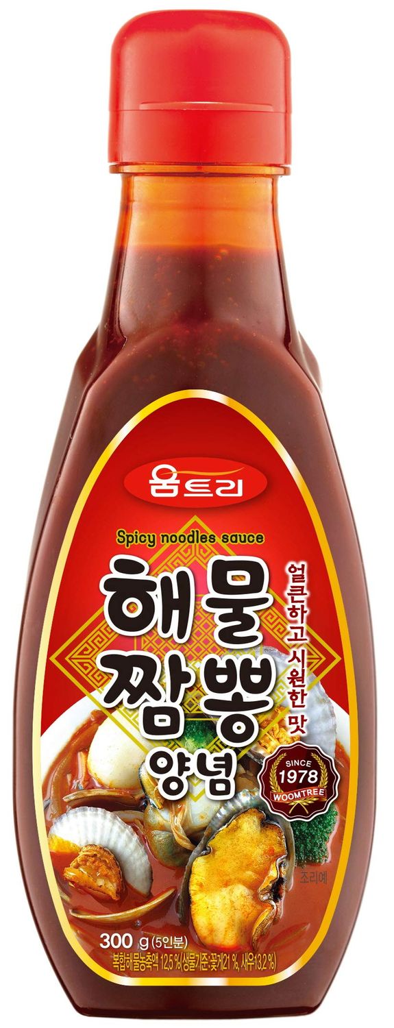 Woomtree Hot Soup base sauce Spicy Seafood Flavor 14.1 oz- Bottle Korean Food Easy korean food recipe