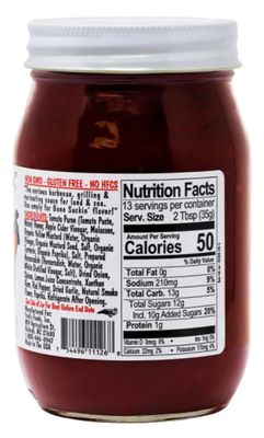 Bone Suckin Gourmet Foods BBQ Sauce, Thicker Hot, 16 Ounce