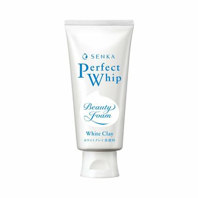 EM-Senka Perfect Whip Clay Beauty Face Foam, 120g, 2024 Version, Made in Japan, Absorbs and cleans even blackheads and square plugs. Contains cleansing ingredients clay and charcoal