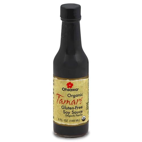 Ohsawa Organic Tamari - Wheat-Free, Brewed in Cedar Kegs for Rich Flavor, Japanese Soy Sauce, Low Sodium, Gluten-Free, Vegan - 5 oz