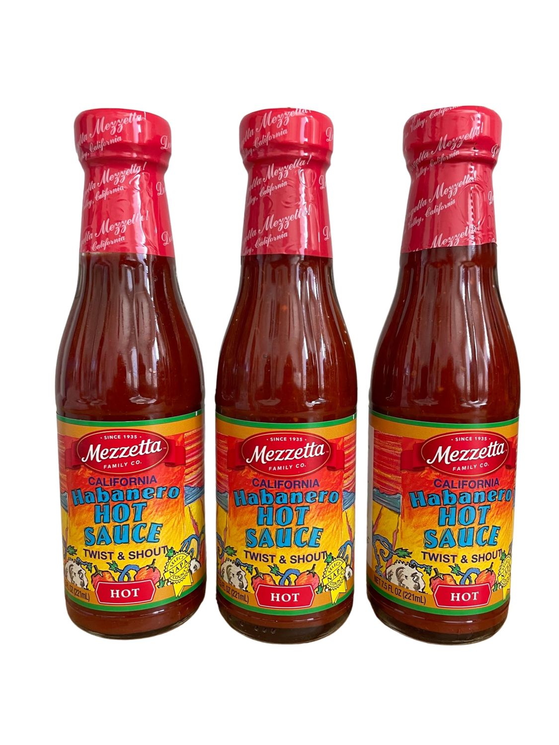 The Stocked Pantry Mezzetta California Habanero Hot Sauce, Twist &amp; Shout - Hot, 7.5 FL oz, (Pack of 3)