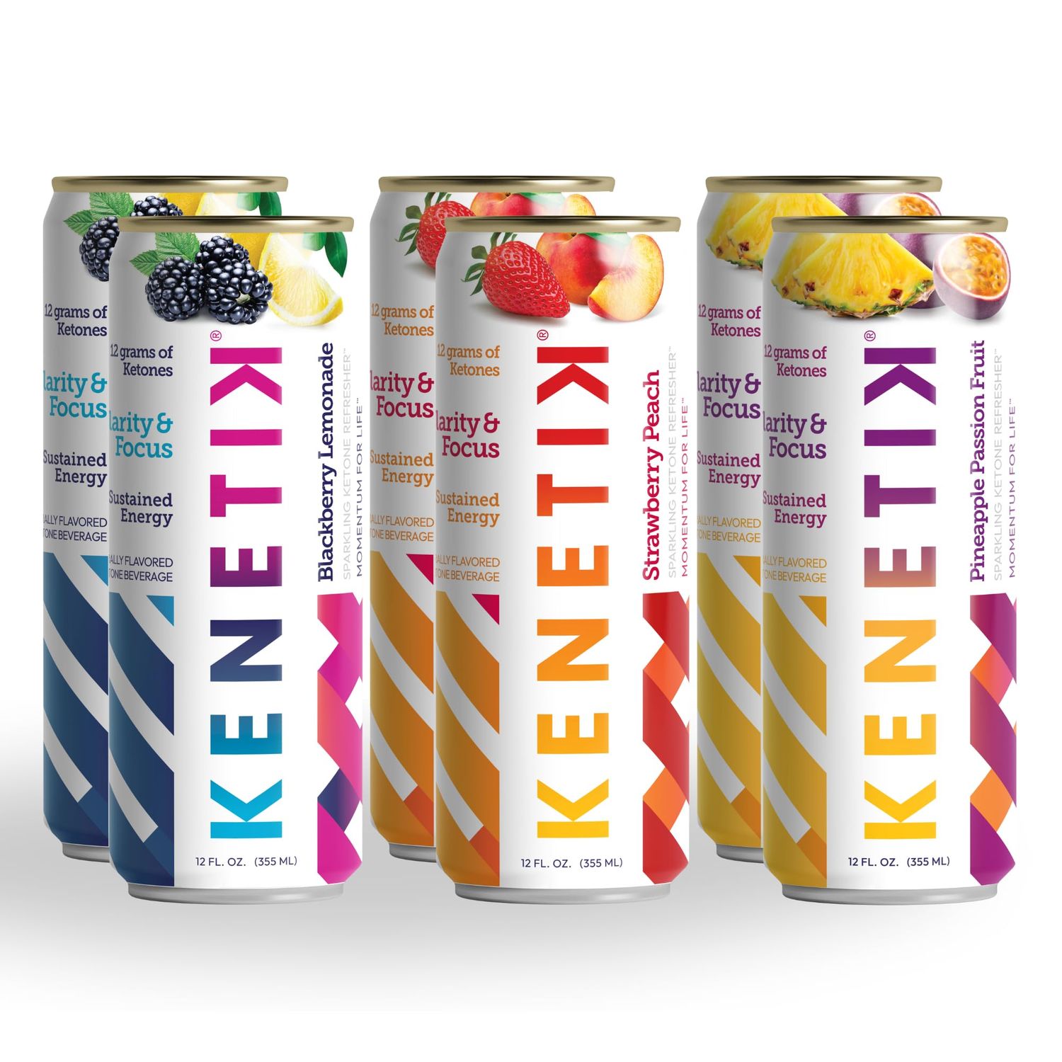 KENETIK Nootropic Ketone Drink, Ketones for Energy &amp; Focus, Caffeine &amp; Sugar Free, High Performance D-BHB Ketone Mix, Fuel w/Zero Crash or Jitters, Ready to Drink - Variety 6 Pk