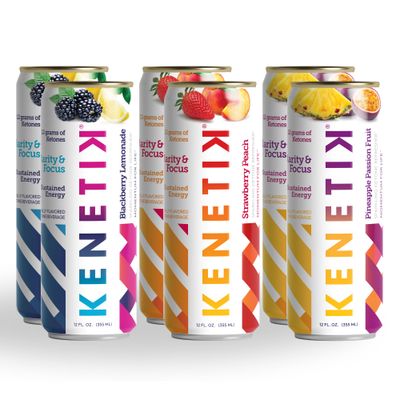 KENETIK Nootropic Ketone Drink, Ketones for Energy &amp; Focus, Caffeine &amp; Sugar Free, High Performance D-BHB Ketone Mix, Fuel w/Zero Crash or Jitters, Ready to Drink - Variety 6 Pk