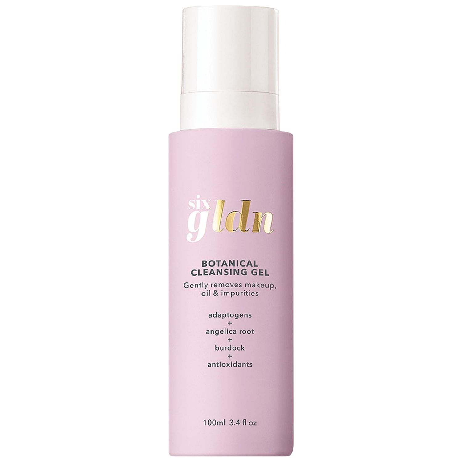 Six Gldn Botanical Cleansing Gel, Revitalizing Foaming Cleanser with Ginseng, Gentle Face Wash &amp; Makeup Remover for All Skin Types, Cleanses, Balances &amp; Hydrates - Vegan Korean Skincare, 100 ml