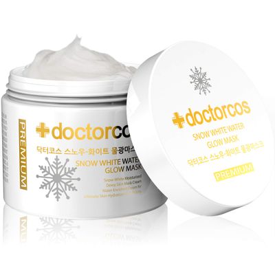 DOCTORCOS Snow White Water Glow Mask Cream Over 8M Units Sold Original Moisturizing Washless Sleeping Pack Skin Rejuvenation and Hydration Daily Self Skin Care, Korean Beauty 3.71 oz