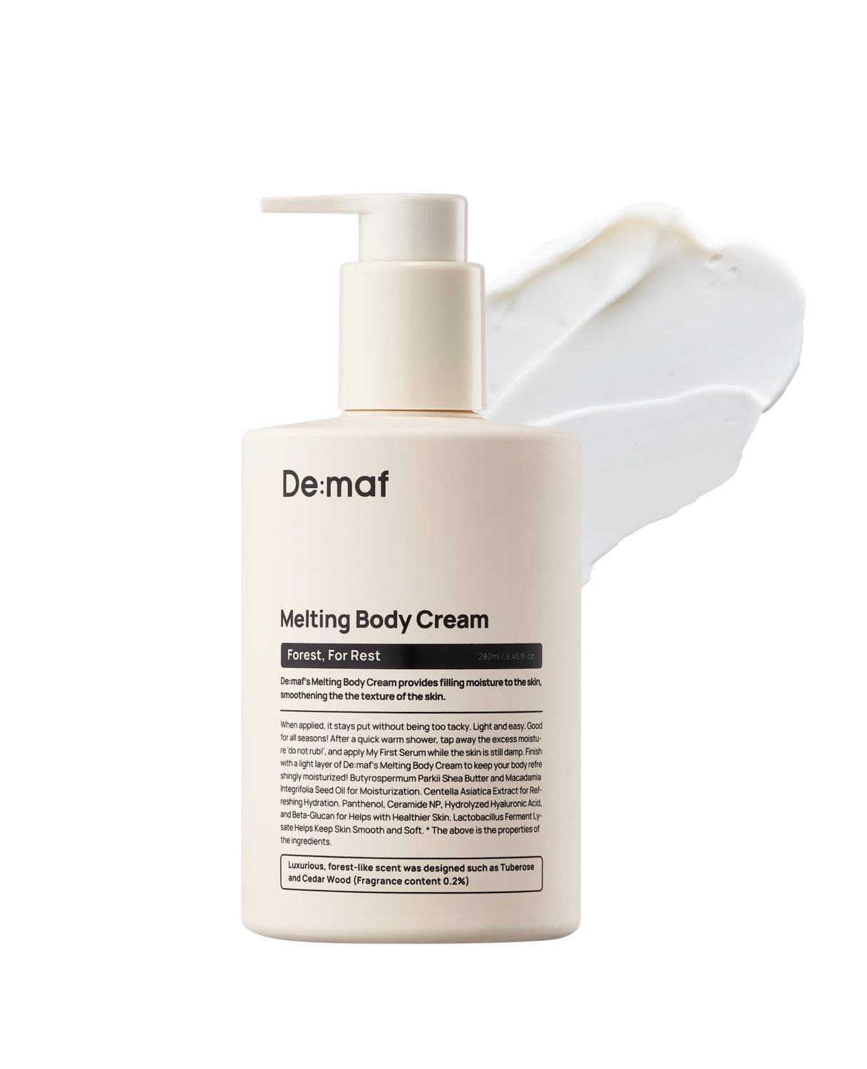 De:maf Forest For Rest Melting Body Cream - Nourishing Korean Skincare for All Skin Types