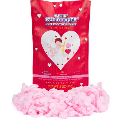 Bag of Cupid Farts Cherry Cotton Candy, 3oz Bag, Fun Valentine&#39;s, Wedding, Sweetheart, Birthday Gift, 1 Pack