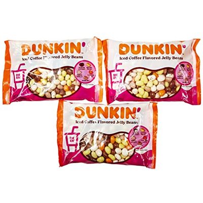 Dunkin&#39; Iced Coffee Flavored Jelly Bean Bulk Variety, 3 packs of 12 Ounce Bags, Candy Sweets for Kids Boys Girls Teens Adults Coffee Lovers