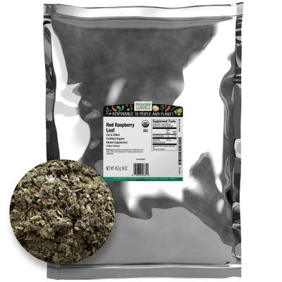 Frontier Organic Red Raspberry Leaf Herbal Supplement, 1-Pound, Certified Organic, Kosher, Non-GMO