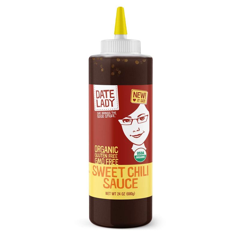 Date Lady Organic Sweet Chili Sauce No Corn Syrup or Cane Sugar No Added Flavors or MSG (24 Oz) Use in Stir Fry Vegetables, Dip Spring Rolls, or Add Flavor to Your Chicken.