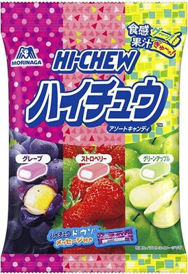 Hi Chews Candy Bulk Japanese Assorted Flavors 86g Grape, Strawberry, Green Apple Japanese Candy Pack of 3