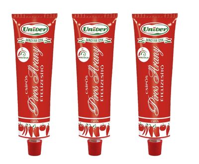 (Pack of 3) Authentic Univer Piros Arany Red Gold Hungarian Paprika Paste HOT Csipos 3x160g