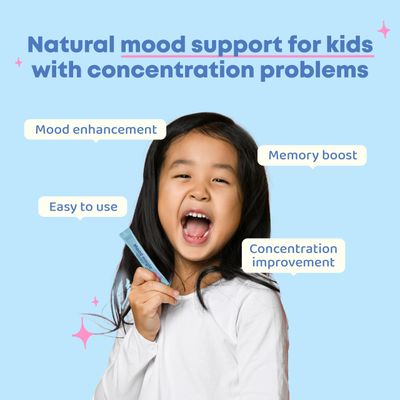 JoySpring Pixie Sticks with Saffron &amp; GABA for Kids Mood Balance Supplements for Kids Sugar-Free Powder Candy or Water Flavor Powder (25 Servings)