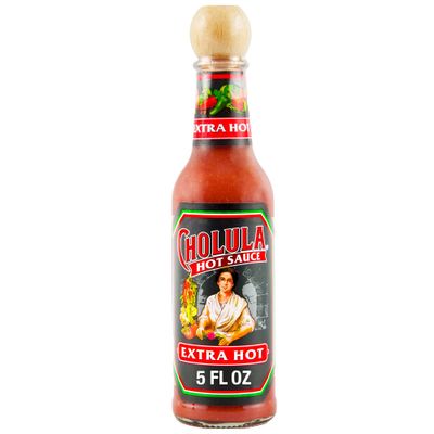 Cholula Hot Sauce, Extra Hot, Product of Mexico, Blend of Arbol &amp; Piquin Peppers for Bringing Extra Hot Heat to Tacos, Eggs, Pizza and More, 5 fl oz
