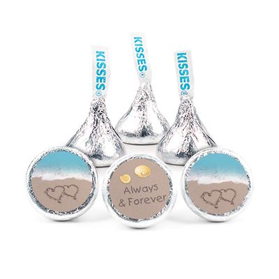 Beach Themed Wedding Stickers for Kisses Favors, 324ct
