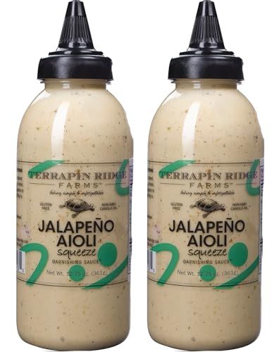 Terrapin Ridge Farms Jalapeno Aioli Garnishing Squeeze - Two 12.75 Ounce Squeeze Bottles