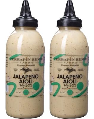 Terrapin Ridge Farms Jalapeno Aioli Garnishing Squeeze - Two 12.75 Ounce Squeeze Bottles