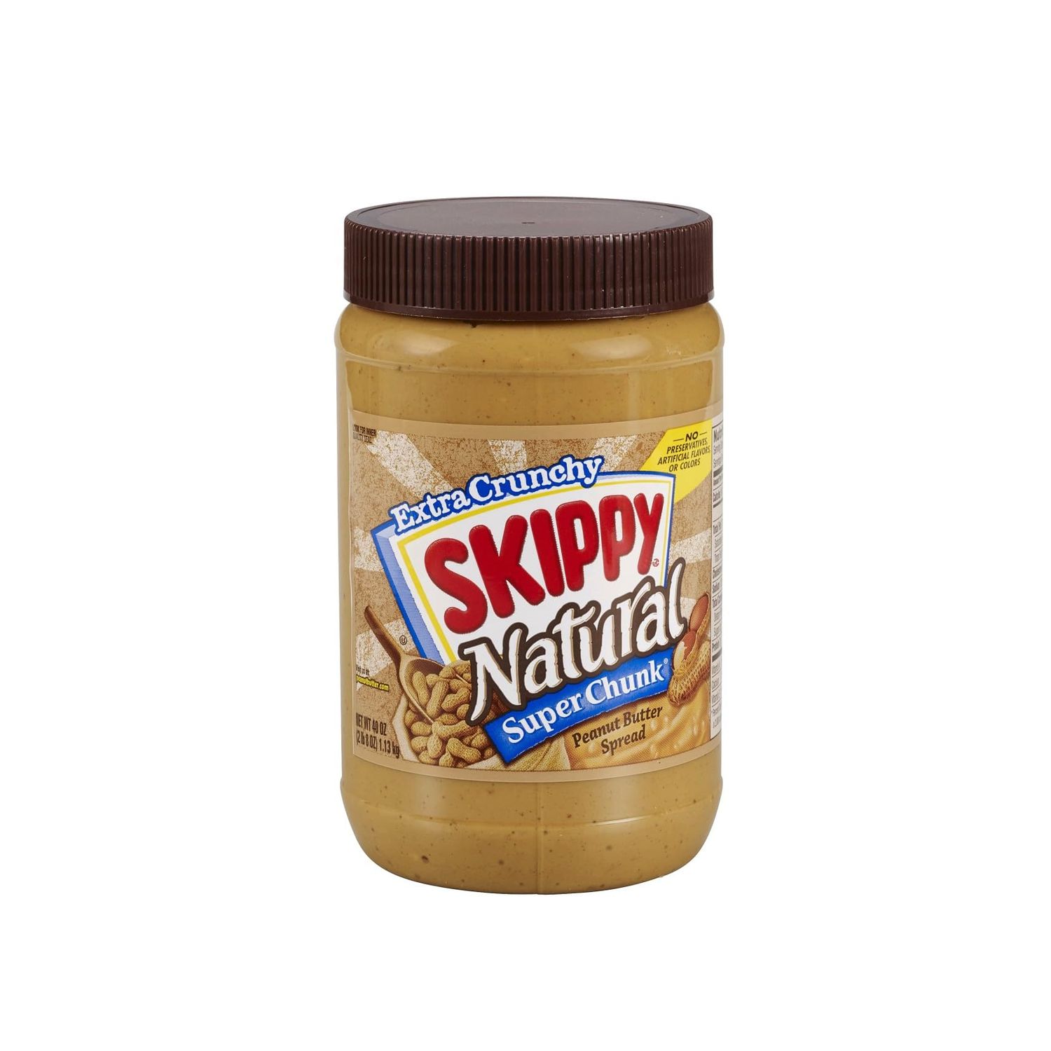 SKIPPY SUPER CHUNK Natural Peanut Butter Spread, 40 OZ