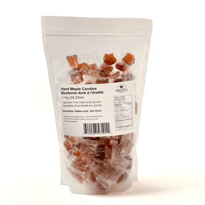 Brien Maple Candy Hard Candy Maple Drops Vegan, Gluten Free Contains No Milk Made With Grade A Pure Maple Syrup 2.2 Pounds - (Pack of 1)