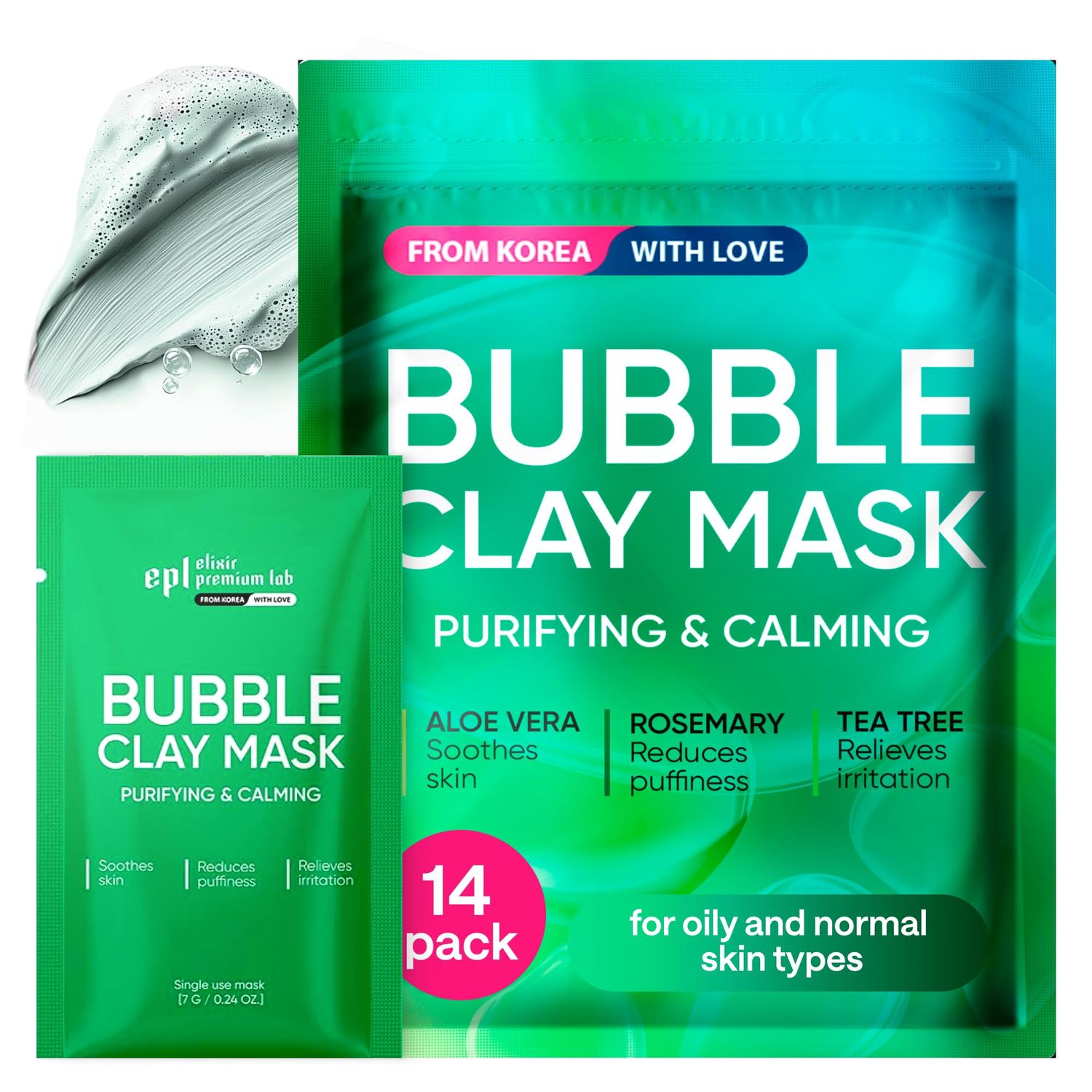 WONDER FAMILY Korean Carbonated Bubble Clay Mask for Face - Black Head Remover for Face - Deep Pore Cleansing Mask - Facial Blackhead Remover - Pack 14 Korean Skincare